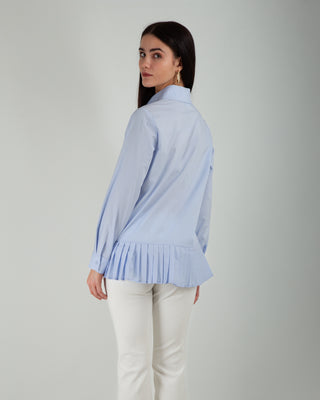 Camicia Plisse Light Blue
