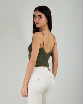 Crop Top Verde Militare