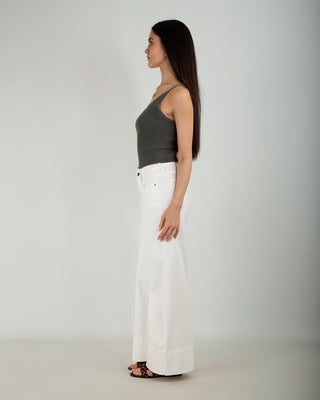 Jeans Palazzo Fit Risvolto Panna