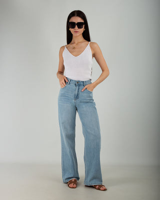 Jeans Straight Denim Chiaro