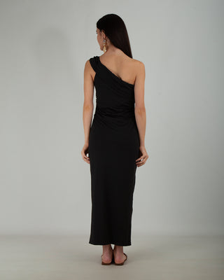 Abito Lungo Monospalla Black