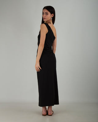 Abito Lungo Monospalla Black