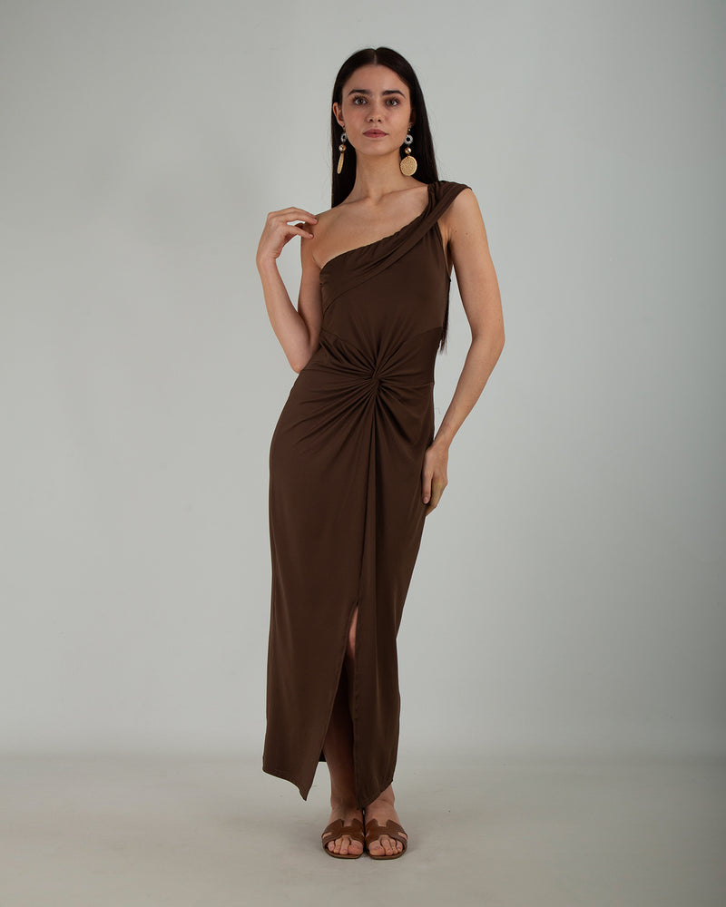 Abito Lungo Monospalla Choco