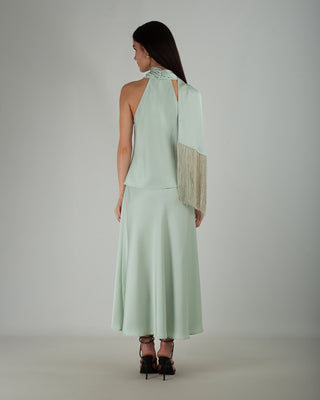 Completo in Raso Canary Green