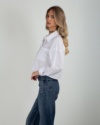 Camicia Crop Taschino White