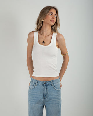 Canotta Costina Basic Bianco
