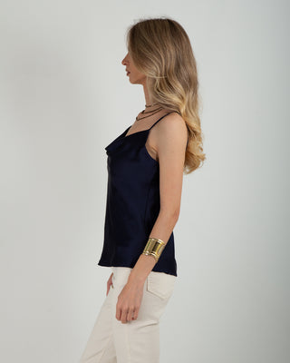 Top Satin Blu