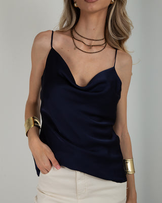 Top Satin Blu