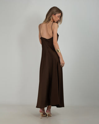 Abito Lungo Satin Moro