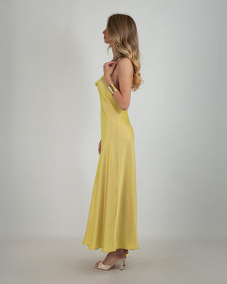 Abito Lungo Satin Giallino