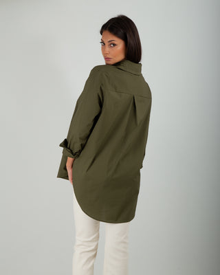 Camicia Basic Cotone Army Green