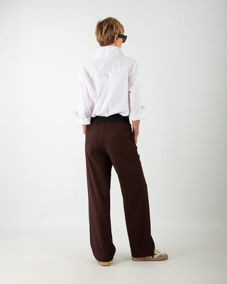 Pantalone Palazzo con Elastico Coffee