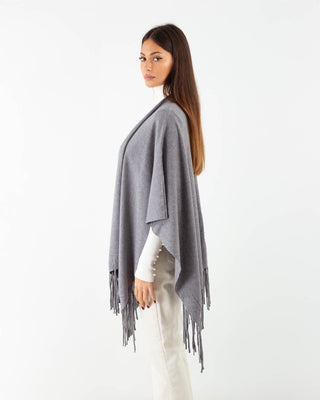 Poncho Frange Grigio