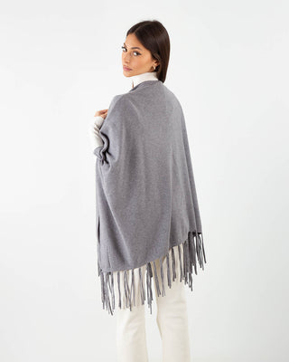 Poncho Frange Grigio