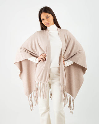 Poncho Frange Taupe