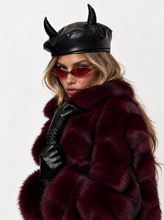 Bomber Ecopelliccia Wolf Burgundy