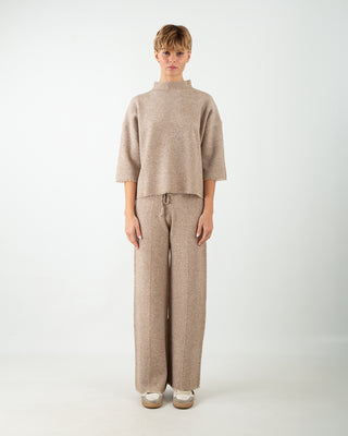 Completo in Maglia Frange Taupe