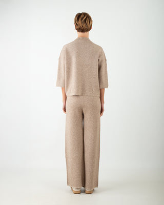 Completo in Maglia Frange Taupe