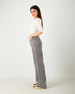 Jeans Straight Grigio Chiaro