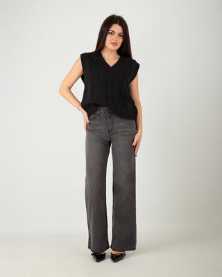 Jeans Straight Grigio Scuro